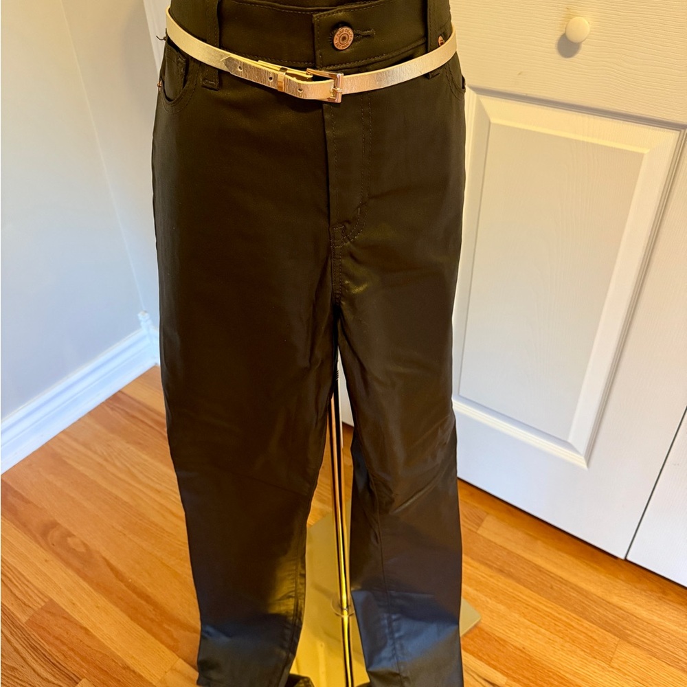 GAP Tall vegan leather brown pants